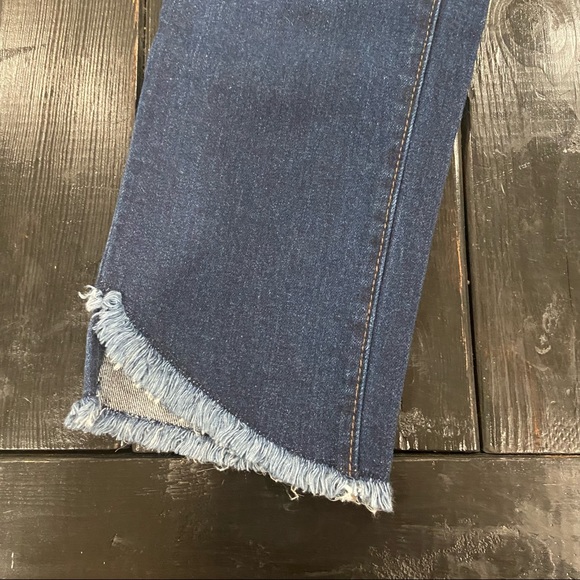 LOFT OUTLET - Women’s High Rise Straight Split Raw Hem Jeans Blue - Sz 4 - Picture 4 of 8